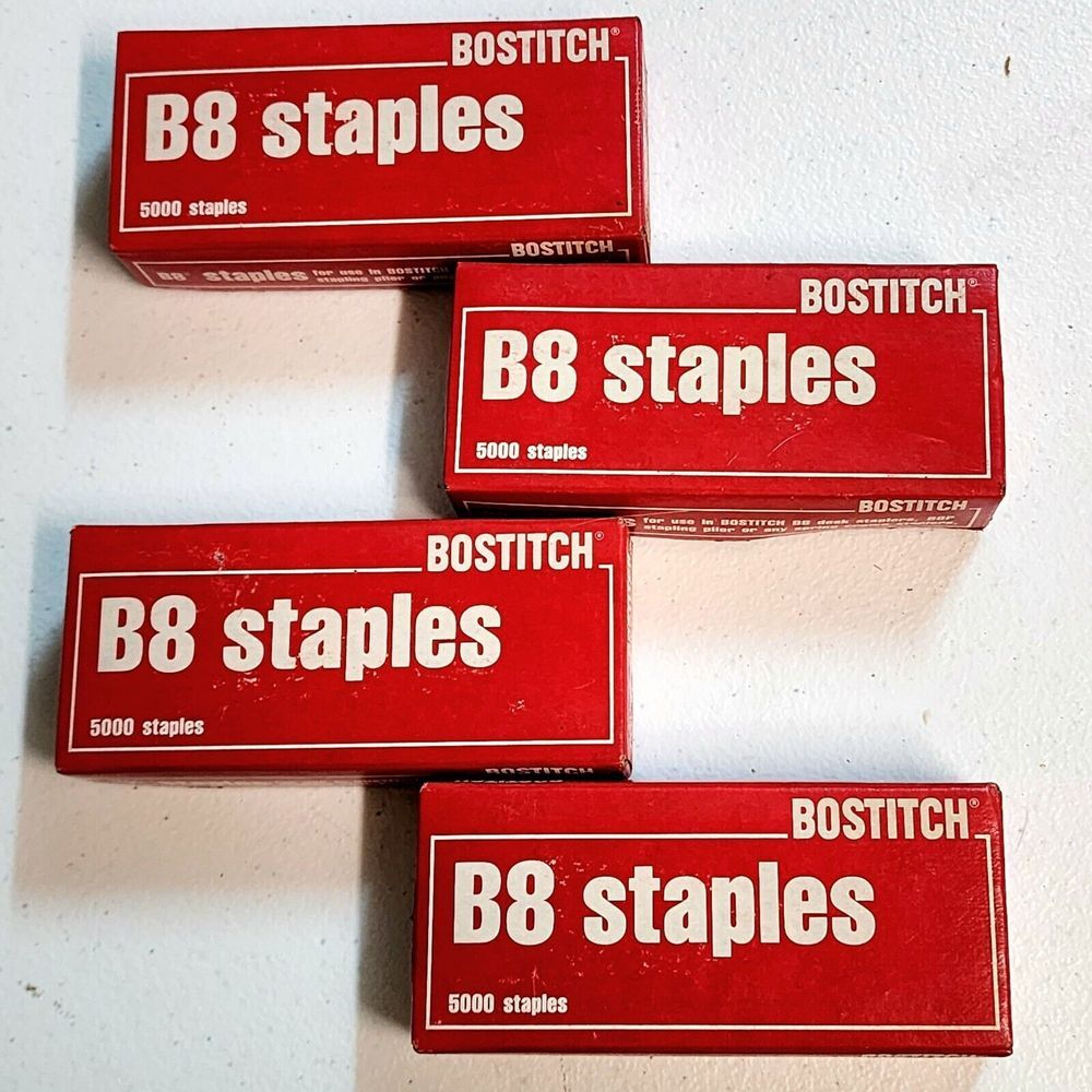 Vintage Bostitch B8 Staples, 4 Boxes, STCRP2115 1/4", NOS Made‎ in USA